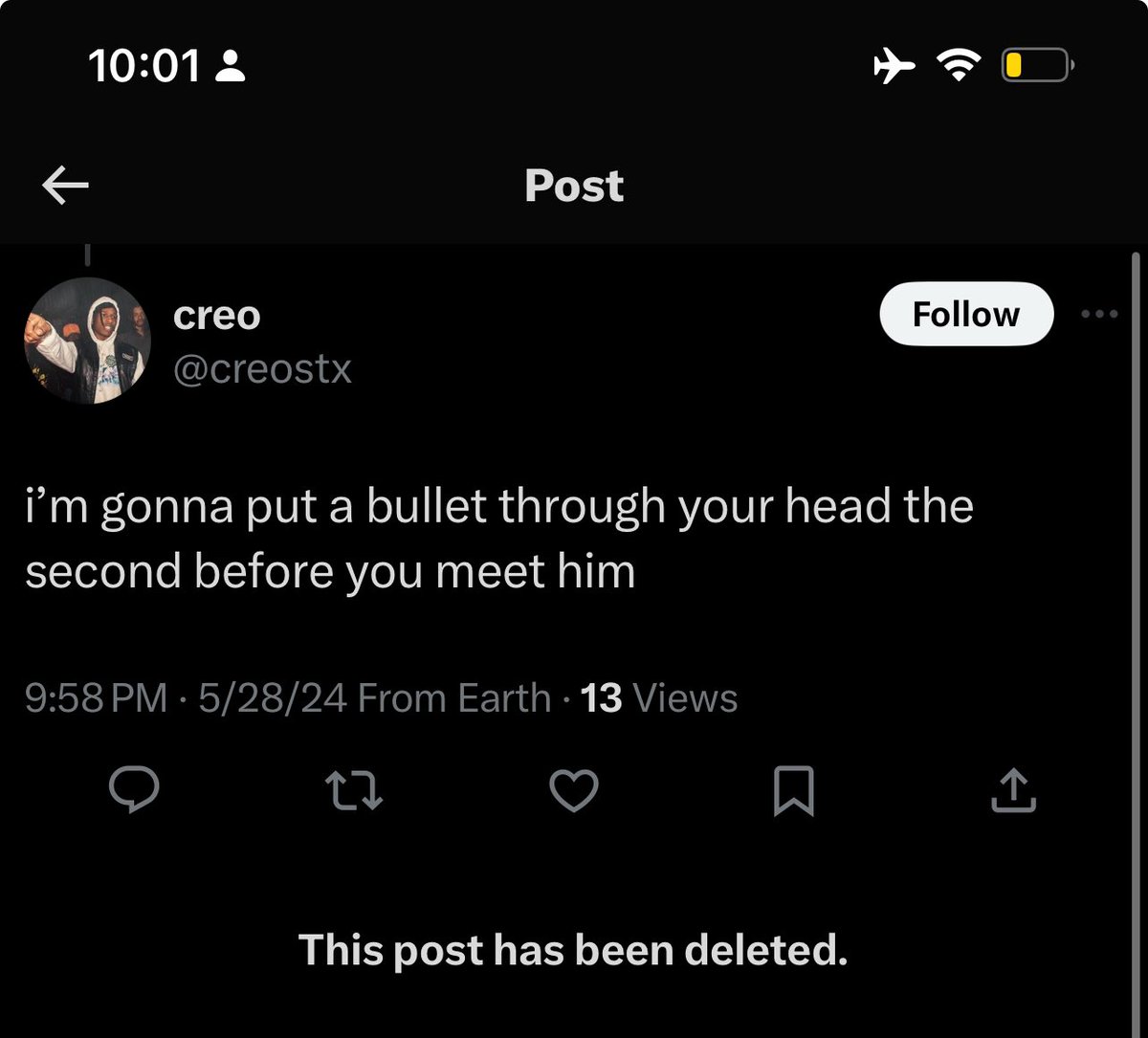 tlsk's tweet photo. @X this guy is literally threatening people on ur app and trying to get away w it, do something thnx. https://t.co/YPG0bORcKe