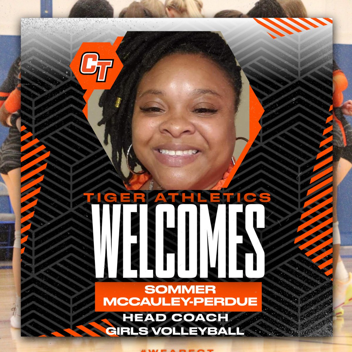 Tiger Nation, help us welcome Coach McCauley-Perdue! A Cape Girardeau Native, she takes over our Lady Tiger Volleyball Program. She attended Notre Dame, finishing her career as the Southeast Missouri Player of the year in Volleyball and Basketball in '04 &amp; '05!