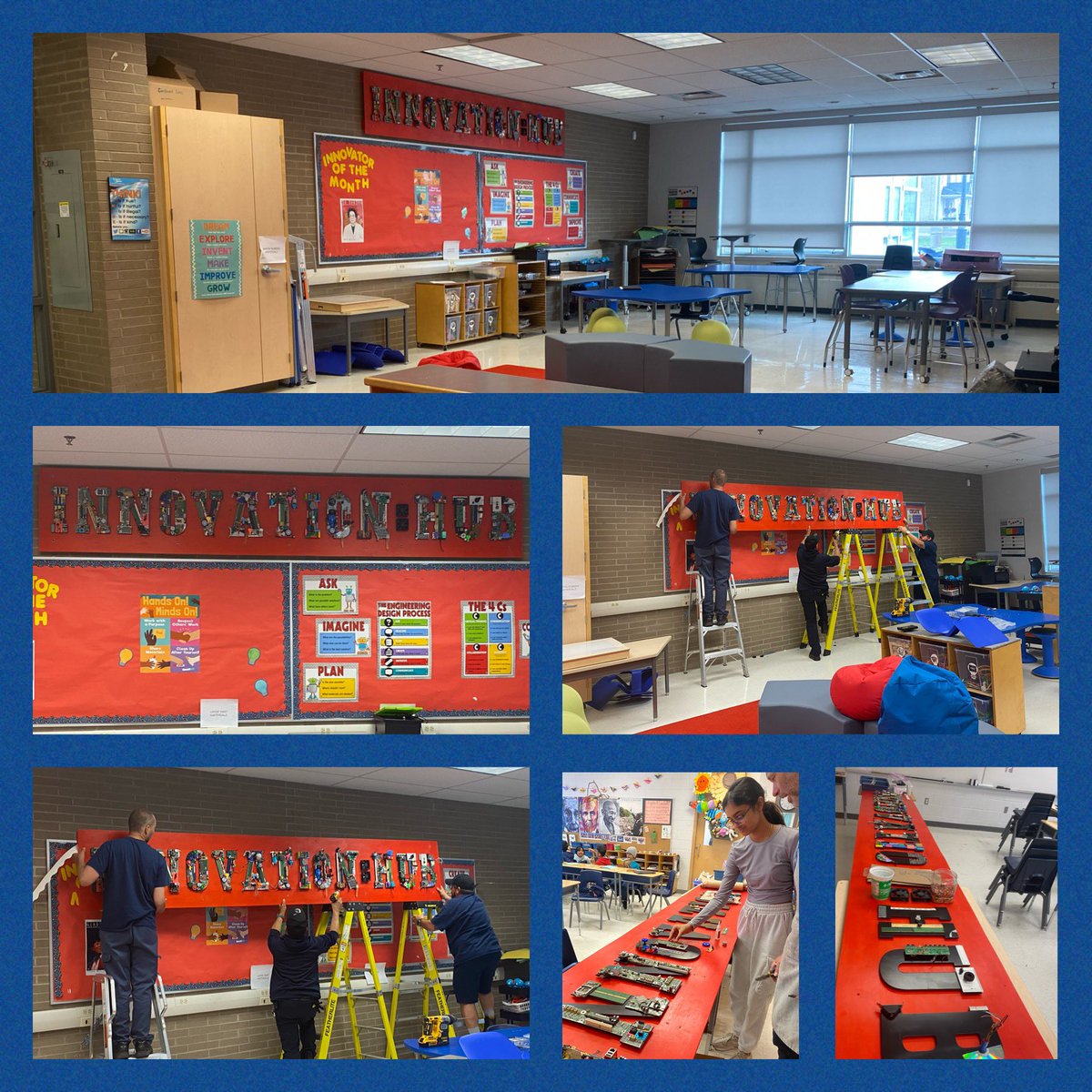 Our Innovation Hub sign is now complete and installed! A big thank you to Mr.Corning and Ss for taking on this enormous project of creating the sign out of e-waste and other maker materials #Innovation #STEAM <a href="/fiorinipeel/">Paul Fiorini</a> <a href="/AtheiaGrant/">A. Grant</a> <a href="/peel21st/">Empowering Modern Learners @ PDSB</a> <a href="/PDSB_eco/">Peel EcoSchools</a>