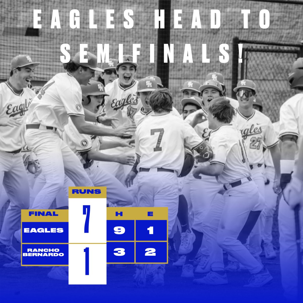 Eagles Win! WP #brennanbauer CG 0ER 70pitches #jakelavin 1-3 HR 3RBI #carterenoch 3-4 1RBI #logandegroot 2-4 2RBI @latsondheimer @SteveFryer @SMCHSEagles @OCSportsZone @LesLukach