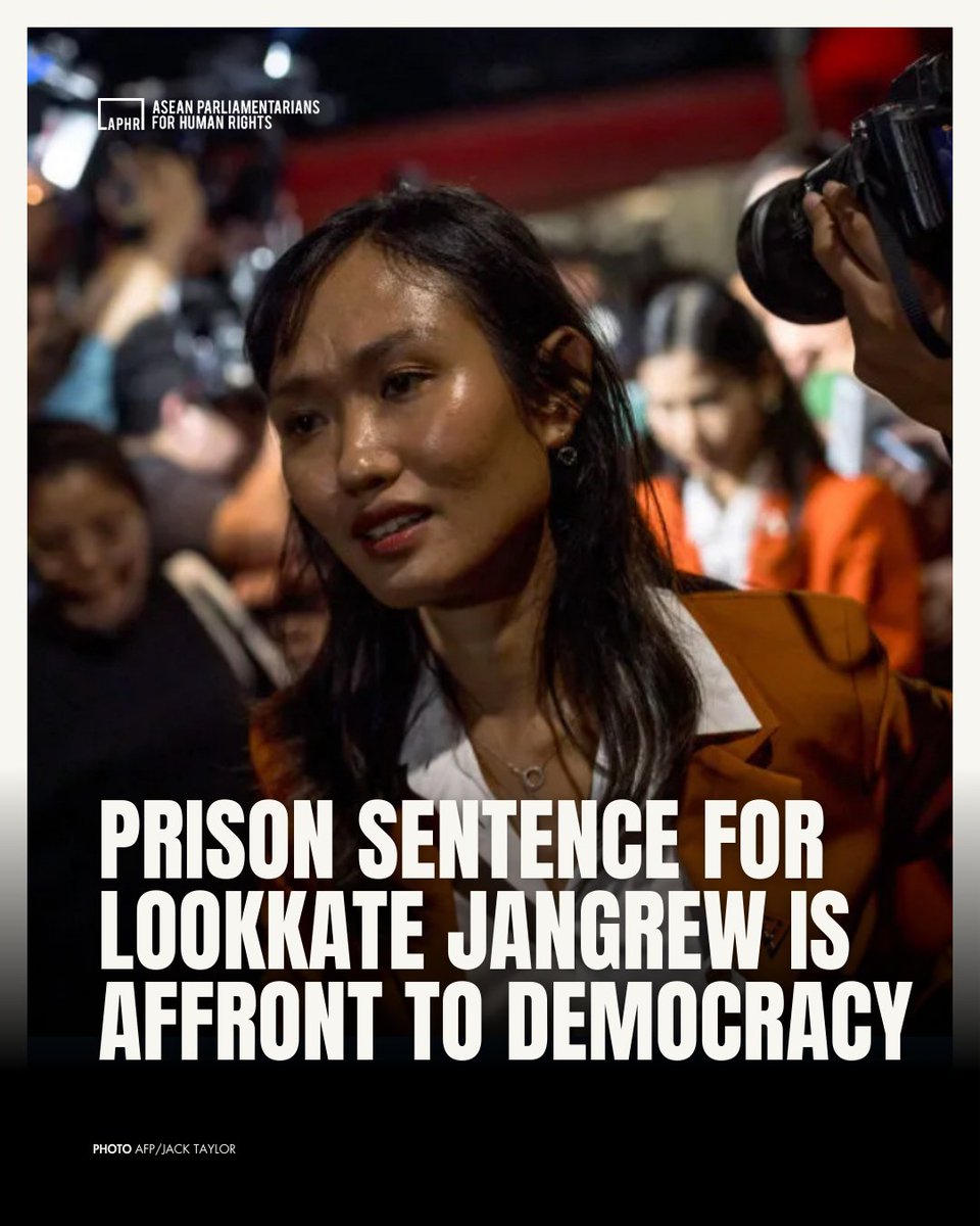 🗣️ QUOTES: APHR Member Syerleena Abdul Rashid responding to the sentencing of Thai MP Chonthicha “Lookkate” Jangrew to two years imprisonment for allegedly defaming the monarchy during a rally in 2021

<a href="/syerleena/">Syerleena Abdul Rashid</a> <a href="/LookkateChonth1/">Lookkate - Chonthicha Jangrew</a>