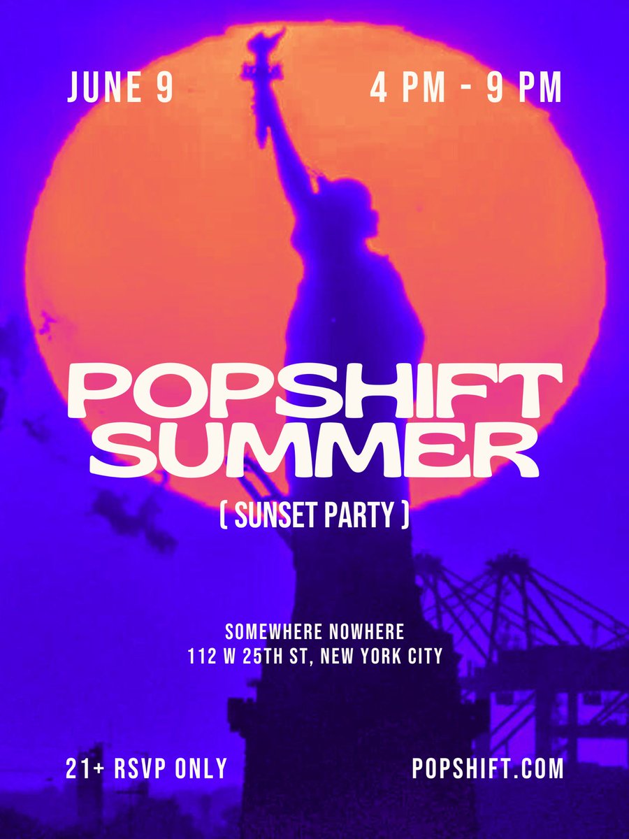 popshift_'s tweet image. SUNSET PARTY in NYC on June with some dope DJ Performances; 

RSVP HERE: eventbrite.com/e/popshift-sum…