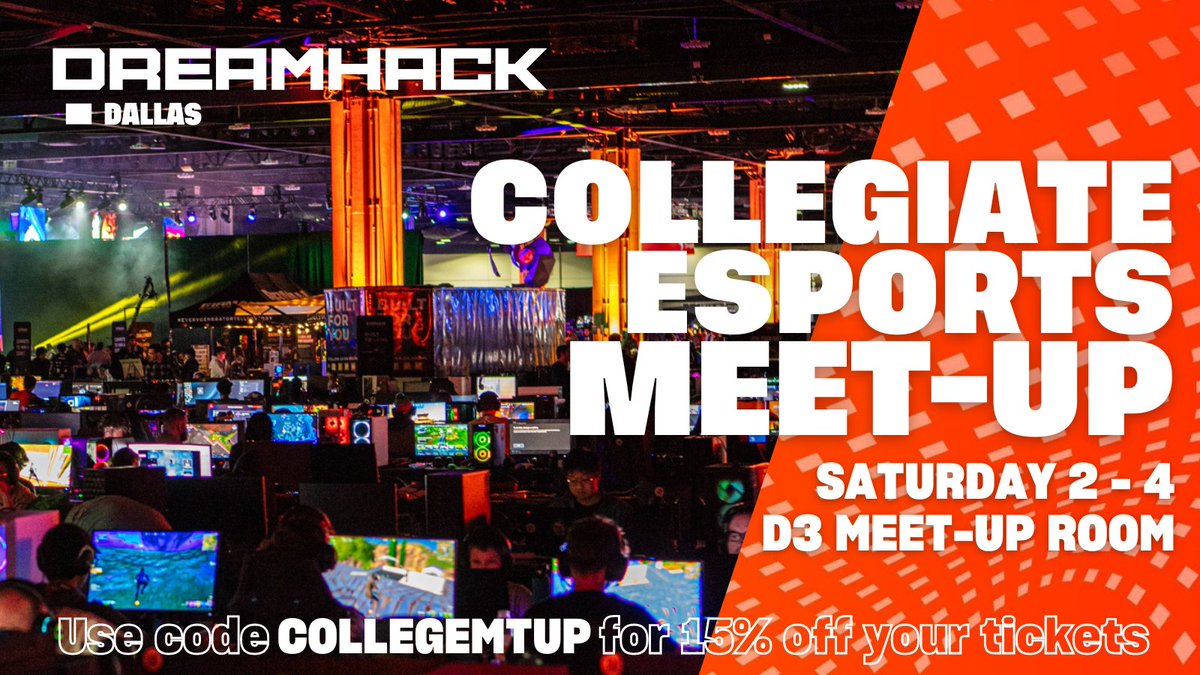 MoogDiesel's tweet photo. After the @DreamHackNA at Dallas Collegiate Esports Meetup @ 2-4PM in D3 head to D221 @ 430-530PM for a sit down w/ collegiate esports directors.
Want to know why we say yes/no to requests or how we develop strategy at the top level? Come ask us directly w/o filters!
#dhdal https://t.co/r55kFpaSWH