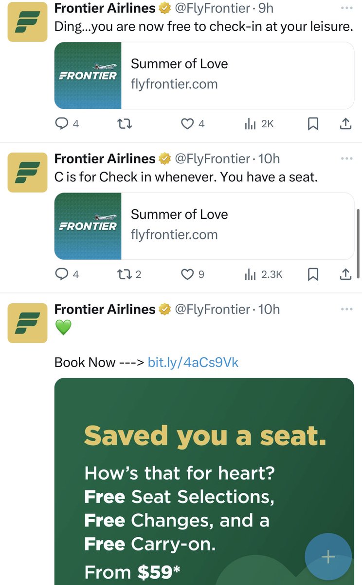 IshrionA's tweet photo. Frontier Airlines spent the entire day throwing shade at Southwest Airlines 😅 https://t.co/97WGYu0oQG