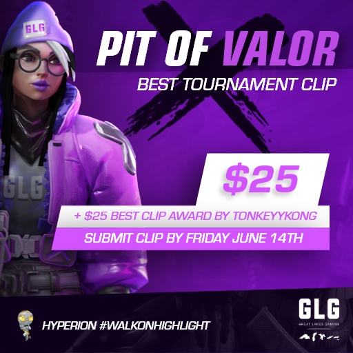 Clip Award: $25 dollar Hyperion highlight of the day

To participate all you have to do is post your clip with the following hashtags #WalkOnHigh x #GLG highlight of the day - to participate players must also follow @hyperiesports @GLGaimingLounges @tonkeyykong