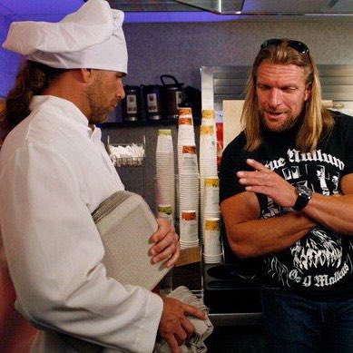 Shawn Michaels telling Triple H about the NXT he booked for tonight. 🔥