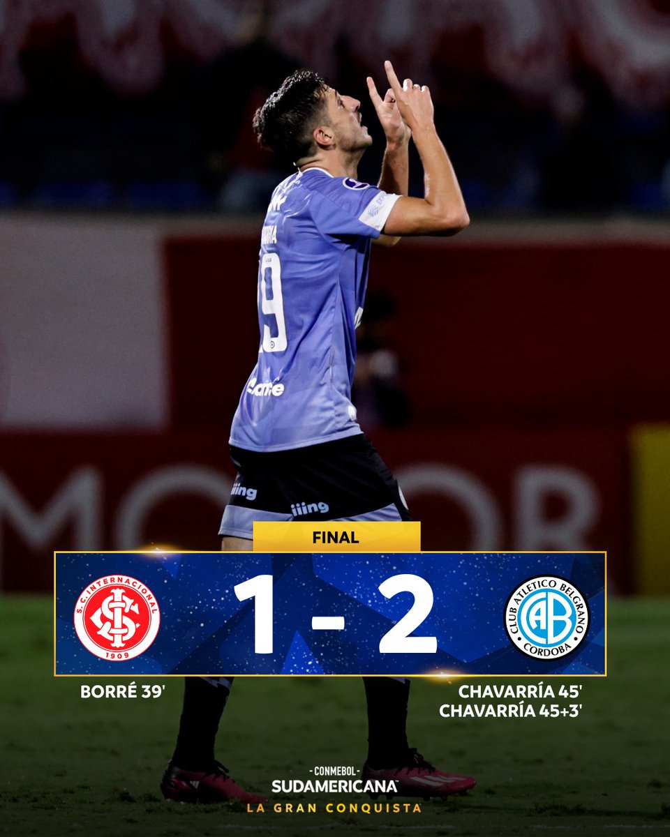 'Belgrano':
Porque derrotó a Internacional y avanzó a los octavos de final de la #CopaSudamericana