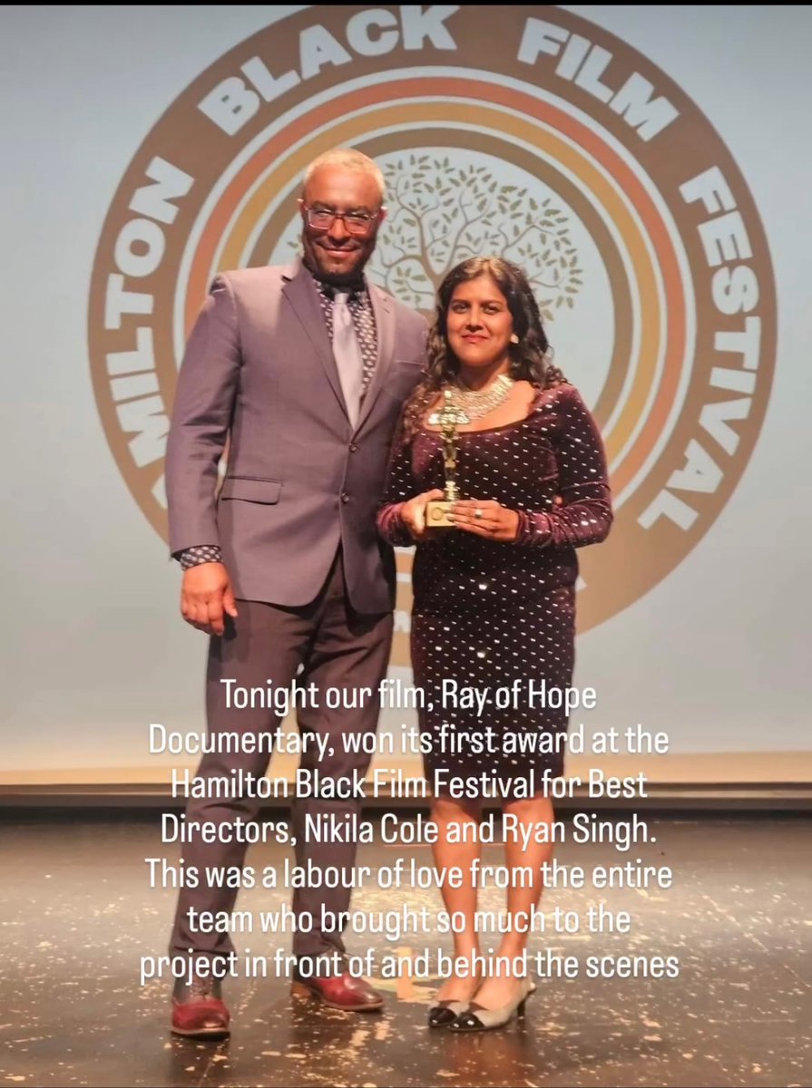 Big Night for the RAY OF HOPE won the best director documentary.
Directed by Ryan Singh and Nikila Cole