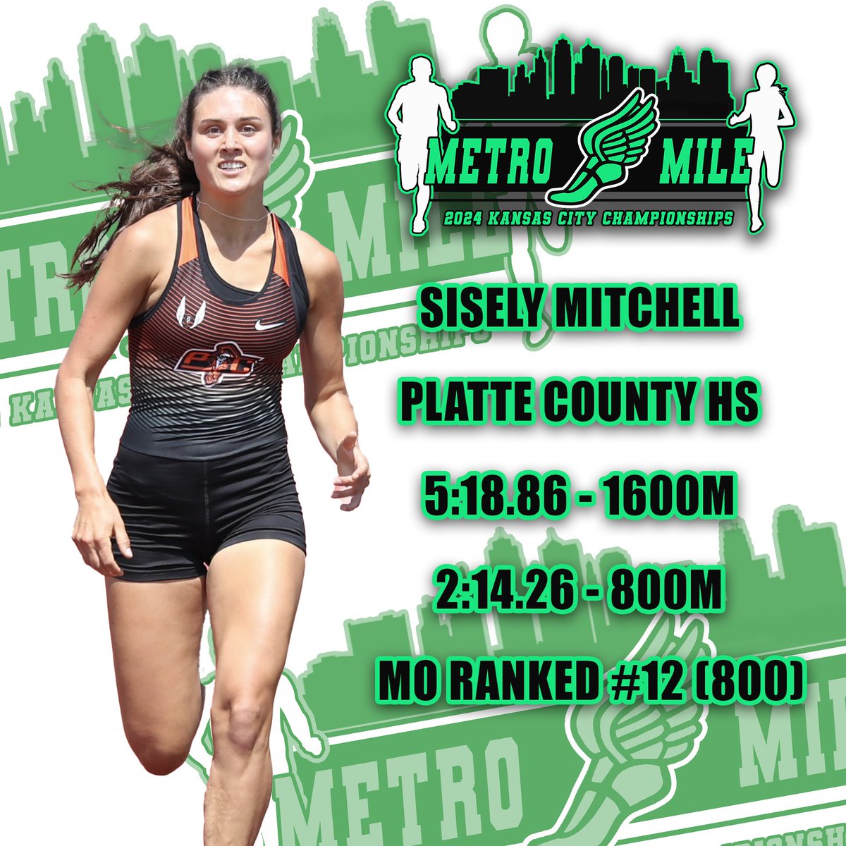 Commitment Alert! Sisely Mitchell is fresh off a 6th place finish in the 800 at the MO class 5 state championship! She set new PR's of 5:18 and 2:14 this spring and finished the season ranked #12 in Missouri in the 800! @PCHSTrack_Field @SiselyMitchell @PCPrepsExtra