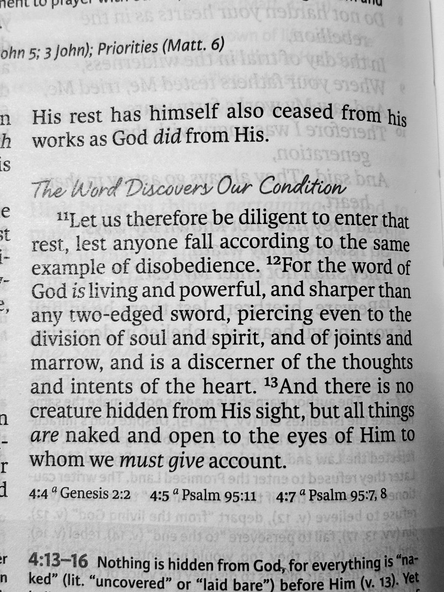 JoseAce777's tweet image. Reflecting on Hebrews 4:11-13 tonight. The Word of God is described as a two-edged sword, sharp and powerful. By reading and meditating on it, we can protect ourselves from deception. Stay rooted in the Word and have a blessed night, everyone! $Jesus #Thetruth #Shall #setyoufree