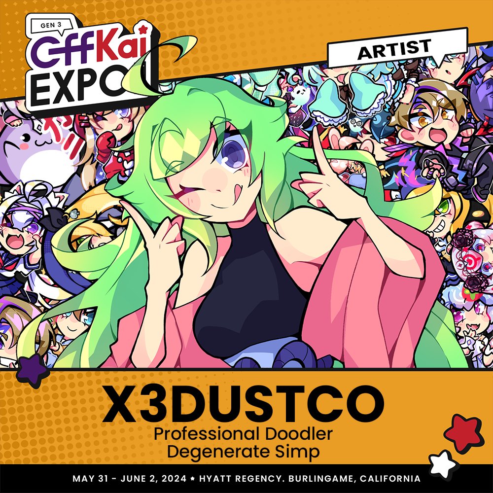 Wow, what a surprise! Debuting (again) at Gen 3! 💚 I'll be in vendors hall table #1 😱 (so easy to remember) I wanted to make a new illustration for this but didn't have enough time sadly 😭 In the background is all the new stuff I made! 👀 Who can you find? #OffKaiGen3