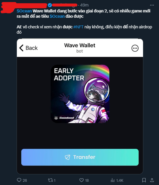 DavidDegen_'s tweet image. Con #NFT Early Adopter là #Scam nha mọi người! 

NFT của Wave Wallet | OCEAN Game chỉ có #WOG mà thôi.

Ngưng truyền thông bẩn!