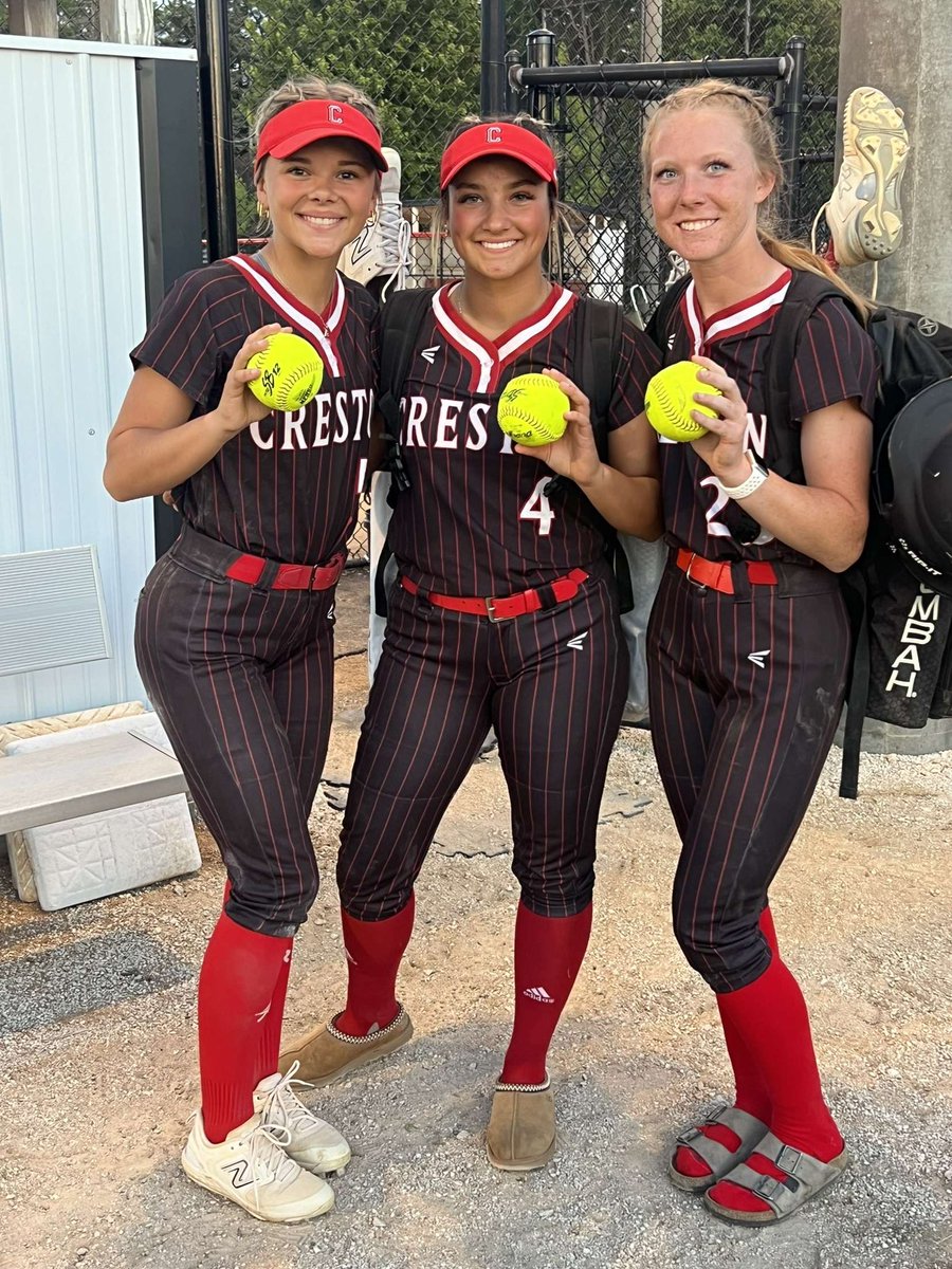Creston Panther Softball 🥎🥎 (@crestonsoftball) on Twitter photo 🚨Scoreboard Report🚨
GAME ONE
🥎Creston 12 Harlan 0
HR: <a href="/avaadamson_5/">Ava Adamson</a> & <a href="/jerseyfoote/">Jersey Foote</a>
2B: <a href="/EMarlin99/">Evy Marlin</a> & 2 <a href="/tarynfredricks3/">taryn fredrickson</a>
1B: Ava, Mila, Jersey, Evy, <a href="/SophieHagle/">Sophie Hagle</a> & <a href="/sawurster_18/">Sasha Wurster</a> .
RBI: Ava 2, Mila 1, Jersey 5, Evy 1, Taryn 1, Sophie 1, Sasha 1. 🚨Scoreboard Report🚨
GAME ONE
🥎Creston 12 Harlan 0
HR: <a href="/avaadamson_5/">Ava Adamson</a> & <a href="/jerseyfoote/">Jersey Foote</a>
2B: <a href="/EMarlin99/">Evy Marlin</a> & 2 <a href="/tarynfredricks3/">taryn fredrickson</a>
1B: Ava, Mila, Jersey, Evy, <a href="/SophieHagle/">Sophie Hagle</a> & <a href="/sawurster_18/">Sasha Wurster</a> .
RBI: Ava 2, Mila 1, Jersey 5, Evy 1, Taryn 1, Sophie 1, Sasha 1.