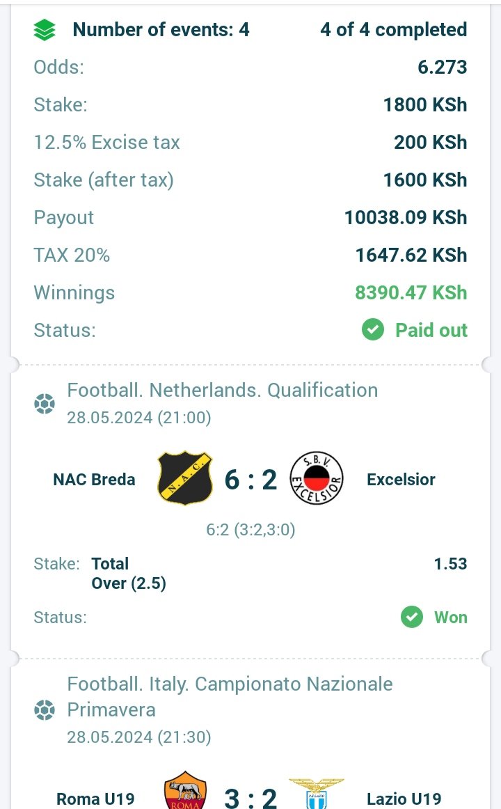 22BET OVER 2.5 BAG IKO NDANI KABISA . IT WAS VERY SURE☑️☑️ CONGRATULATIONS ALL 🥳🥳🥳