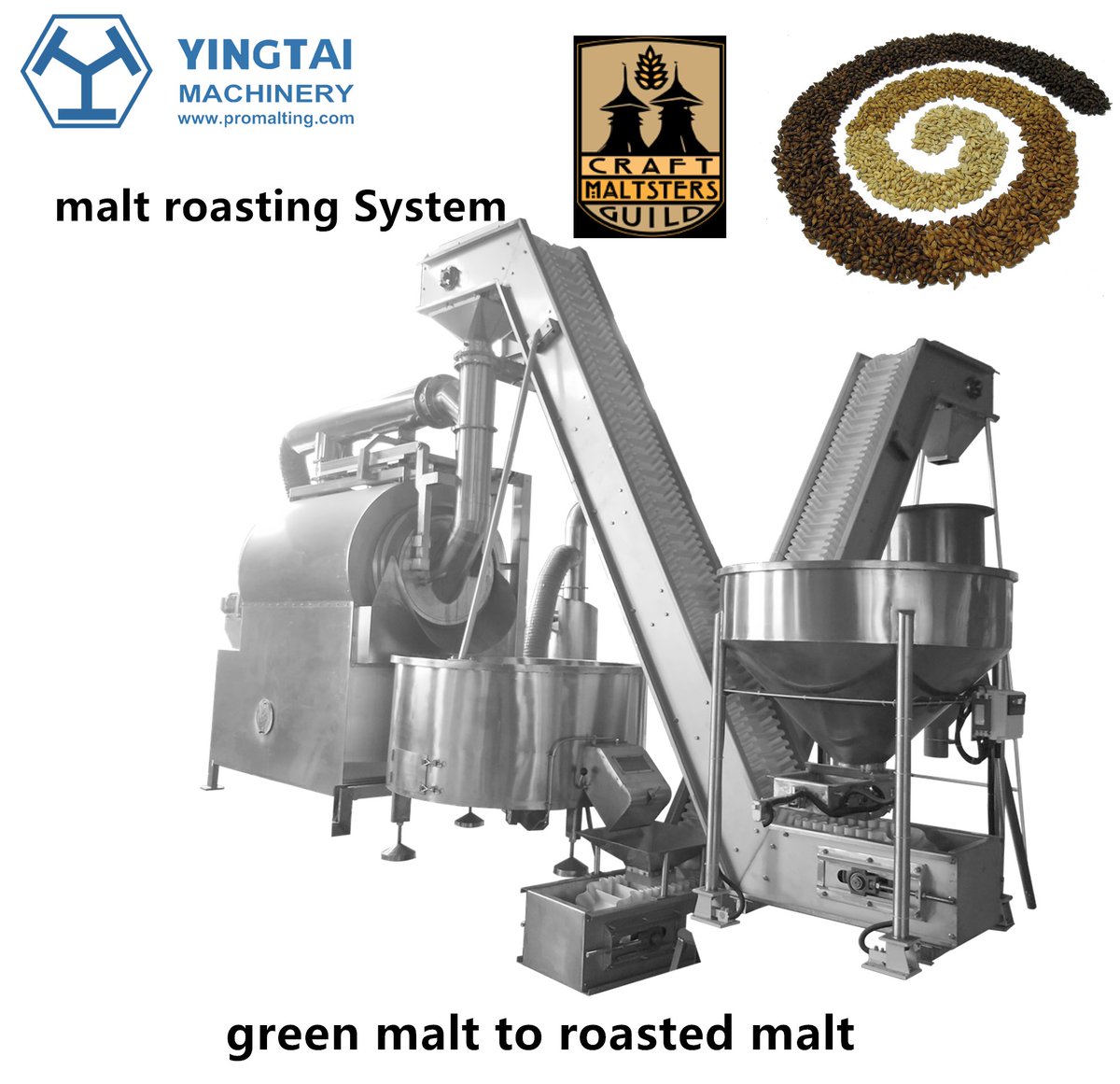 Yingtai new type automatic drum malting systems and automatic malt roasting systems is the best choice for maltsters and malt roasters to catch the rapidly increasing production and consumption of craft malt for craft beer breweries, distilleries and bakeries, etc.