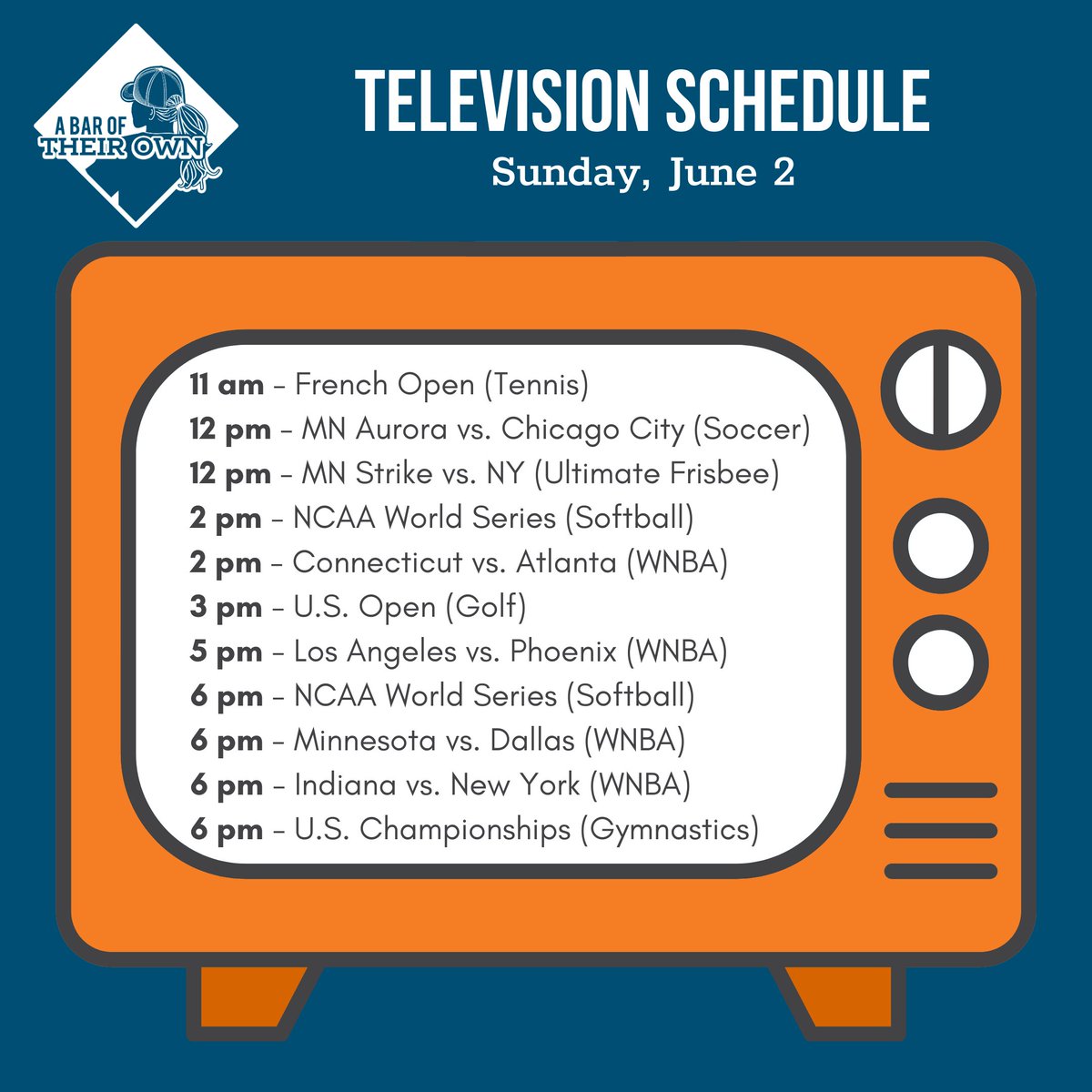 Saturday and Sunday don't slow down with @USDeaf_WNT and @USWNT, @MinnesotaStrike Ultimate Frisbee 🥏, @MN_Vixen 🏈, and US Open Golf ⛳️--let's just say ALL THE SPORTS! 🔥