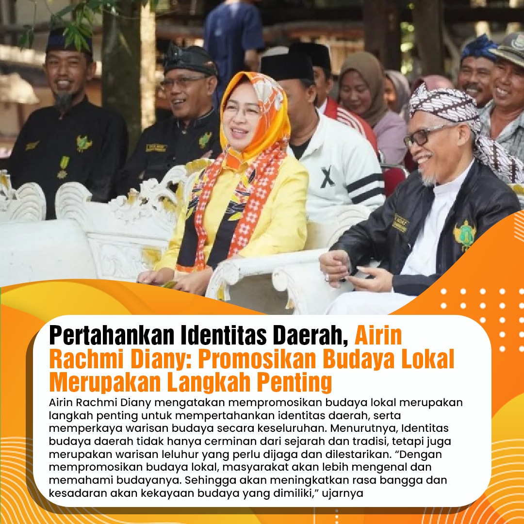 seputarbanten's tweet photo. Airin Rachmi Diany mengatakan mempromosikan budaya lokal merupakan langkah penting untuk mempertahankan identitas daerah https://t.co/iyKWCoa83t