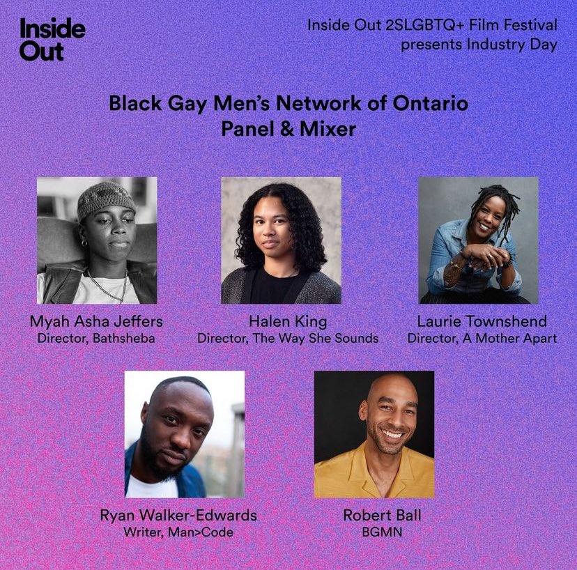 Tomorrow we are excited to facilitate a conversation with some of this years @InsideOutTO film makers.
Moderated by <a href="/RobertBallMusic/">Robert Ball</a> 
Featuring <a href="/LaurieTownshend/">Laurie Townshend</a> <a href="/MyahIsMyName/">MYAH JEFFERS</a> #RyanWalkerEdwards <a href="/kelmeckish/">kelmeckish</a>