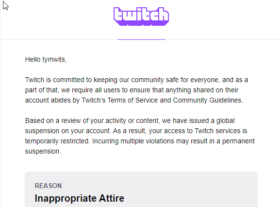 oh no :(   im so sad T_____T I PROMISE I'LL BEHAVE NEXT TIME @Twitch T__T https://t.co/8e94bwDO0S