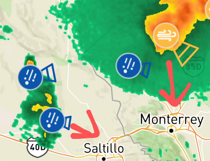 cabellojesus09's tweet photo. Atención !!!
Ya por llegar las Tormentas Severas a #Monterrey NL y #Saltillo Coah. en estos momentos Extremar Precauciones.
@PabloGCadena @sergio_alvizo @CoahuilayTexas @wp1957 @MAGS_SP  @CICsal @Cicmty @jeckk84_aguila
@policiasaltillo  @manolojim @miltonandree @TacosCheco https://t.co/PKszJIqvo6
