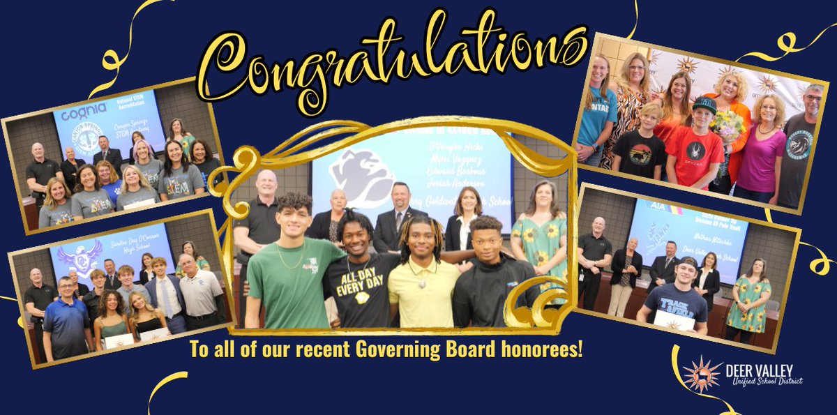 Track and field titles, diamond dominance, and STEM superiority. Meet our latest Governing Board honorees at DVUSD.org/honorees.