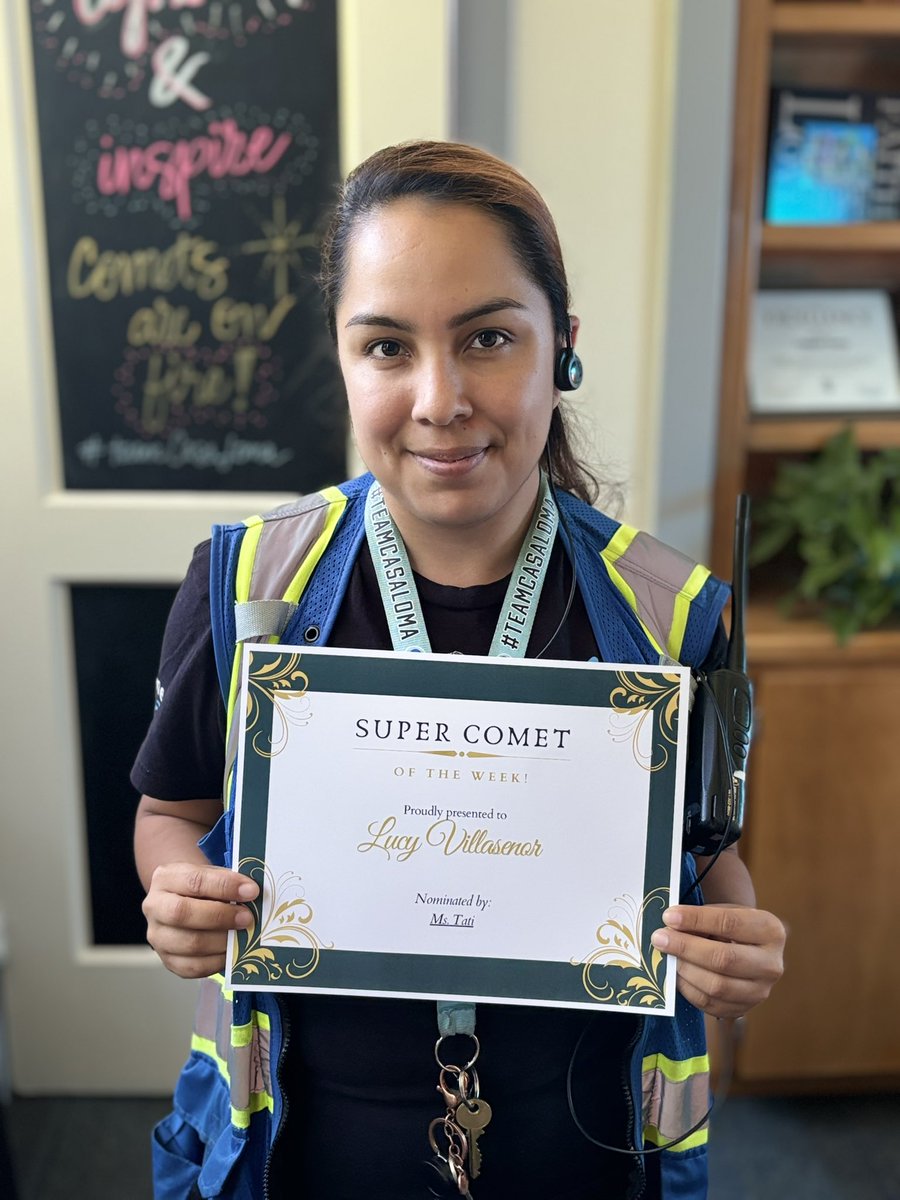 Congratulations Ms. Lucy🗣️🙌💥💪our super Comet of the week! Thank you for all you do! #teambcsd #teamcasaloma #TeamBCSD

¡Felicidades señorita Lucy🗣️ Nuestras súper comets de la semana! ¡Gracias por todo lo que hacen! #teambcsd #teamcasaloma #TeamBCSD