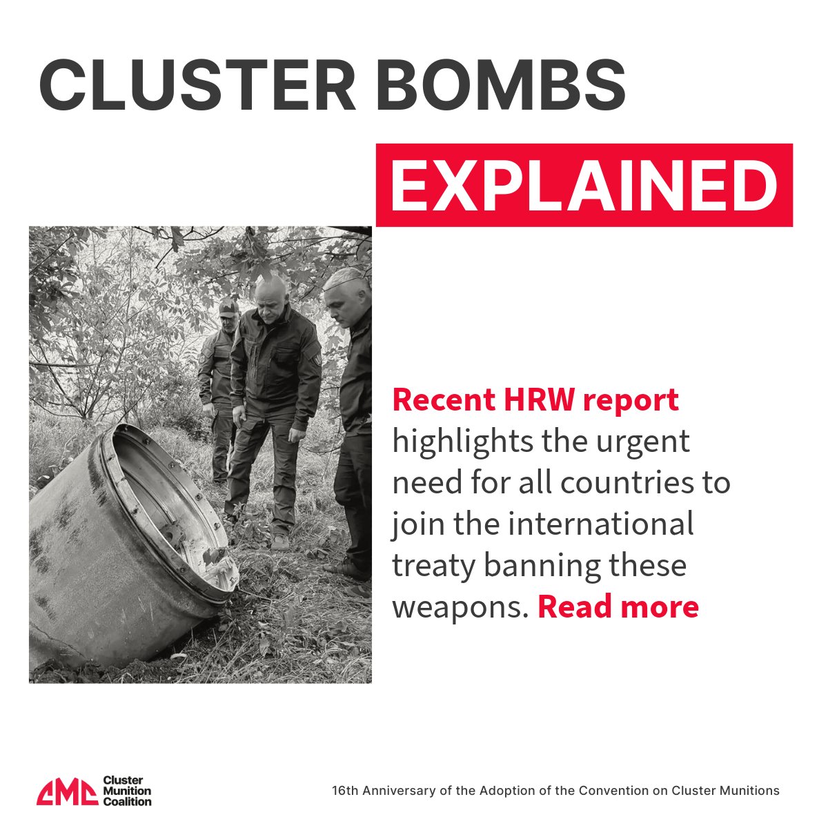 Celebrating 16 years of the Convention on Cluster Munitions, recent civilian harm underscores the urgent need for all countries to join the treaty. HRW’s latest report highlights this reality. #banclusterbombs bit.ly/4aE3gIK