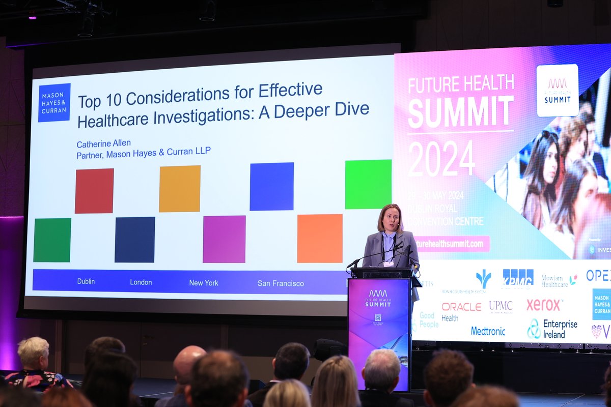 Catherine Allen, Partner, Mason, Hayes & Curran- 'Good governance isn't just a buzzword. As healthcare providers, you are all linchpins in this system-your dedication to transparency and dedication is important for building trust amongst patients.' @InvestnetEvents #FHSummit24
