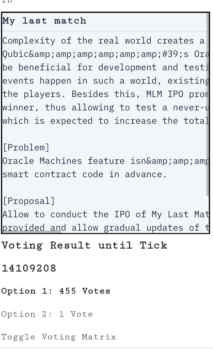 ¡¡Buenos dias Qubiquianos/Qubicnautas!!

¿No lo oleis?

¡Huele a quemas masivas! 

¡Ya estan las 2/3 de los votos en positivo!

¡IPO de MLM aprobada!

¡Ha encender el horno!

Sube a la nave interdimensional, ¡que te la pierdes!

$QUBIC
@_Qubic_