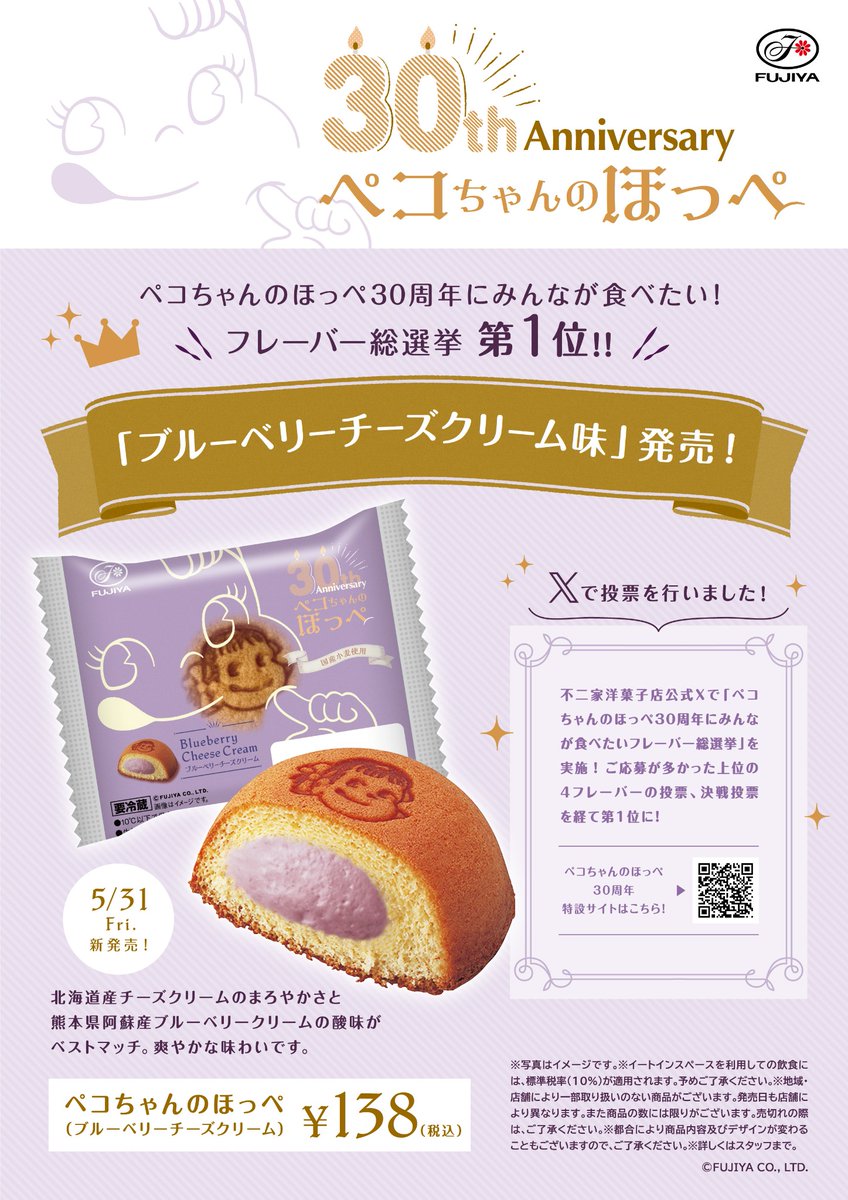ペコちゃんのほっぺ30周年 に みんなが食べたいフレーバー総選挙 第1位