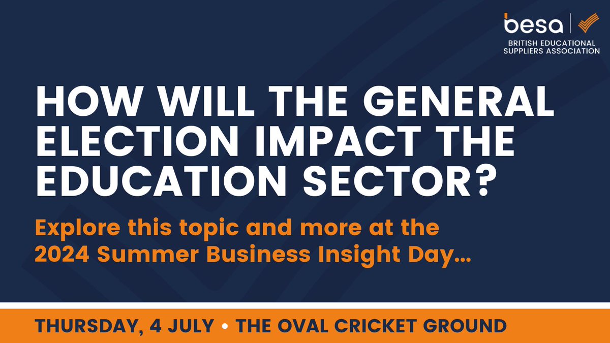 Are you an education organisation wondering about the industry impact of the upcoming #GeneralElection? With less than six weeks to go, join us on July 4 for Summer Business Insight Day, where we’ll share exclusive insights to inform your strategy: buff.ly/4dZirPx