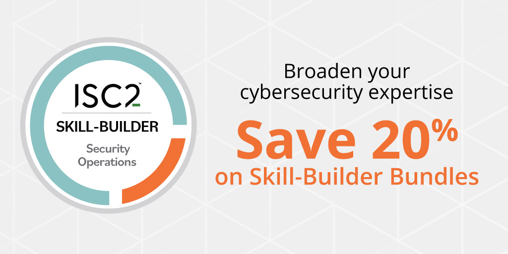 Broaden your skills with #ISC2 Security Operations Skill-Builders, short-format learning available on demand. Save 20% when you purchase the full series. 

Bundle + save: ow.ly/2wYB50RWf74

#Cybersecurity #Skill-Builders