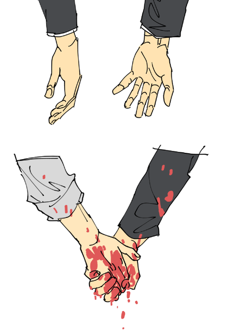 「holding hands male focus」 illustration images(Latest)