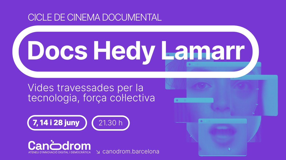CanodromBCN's tweet photo. Cinema📽️, ciència🧪, tecnologia🤖 i feminismes💪🏽 s'uneixen al Cicle #DocsHedyLamarr24

3️⃣ històries que exploren els efectes físics de la tecnologia més enllà de la vida digital
🗓️ 7, 14 i 28 de juny, 21.30 h
🎟️ Entrada gratuïta

ℹ️ https://t.co/b7y98u89FO https://t.co/YIVpYHgR7w