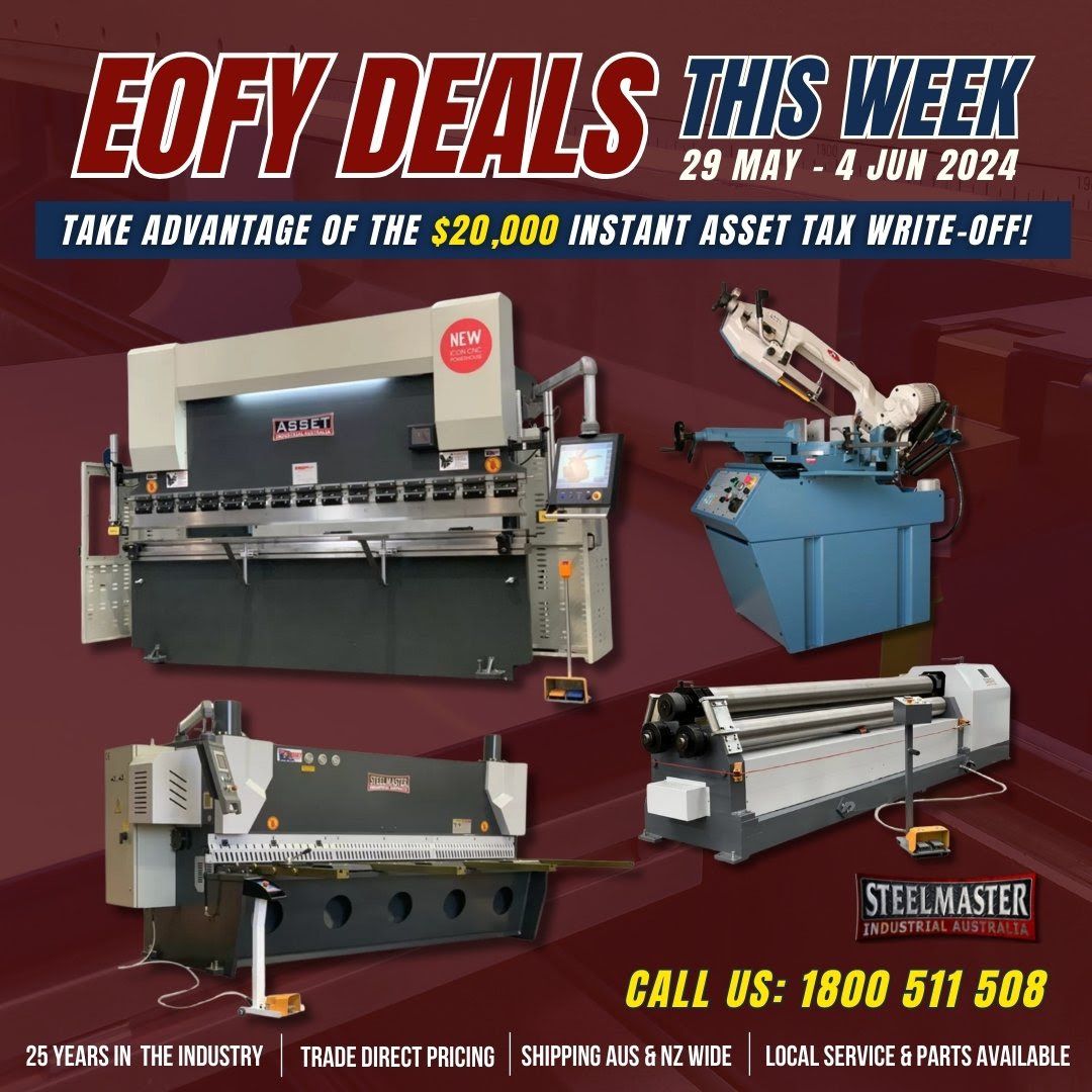 EOFY is Fast Approaching! Don’t Miss Out on Our Exclusive EOFY Deals!

Visit assetplant.com.au/on-sale-produc… for more hot deals or call us on 1800 511 508.

#metalworking #metalworkingmachinery #australianbrand #steelmaster #metalfabricaton #steelfabrication