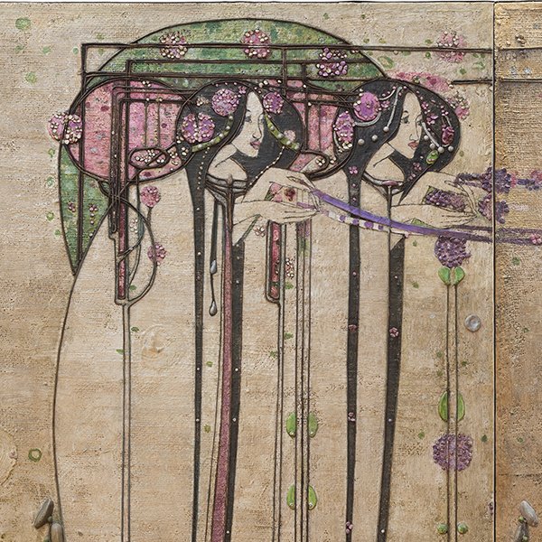 The Queen of May, 1900, by Margaret Macdonald Mackintosh of the Glasgow School, who pushed the boundaries of Art Nouveau #WomensArt