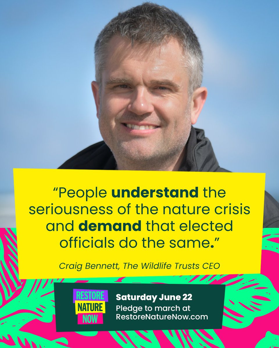 The Wildlife Trusts (@wildlifetrusts) on Twitter photo 📢Our CEO <a href="/CraigBennett3/">Craig Bennett</a> invites you to join us in speaking up for nature on 22 June at the biggest ever march for nature.
Show your support now 👇🏼
restorenaturenow.com 📢Our CEO <a href="/CraigBennett3/">Craig Bennett</a> invites you to join us in speaking up for nature on 22 June at the biggest ever march for nature.
Show your support now 👇🏼
restorenaturenow.com