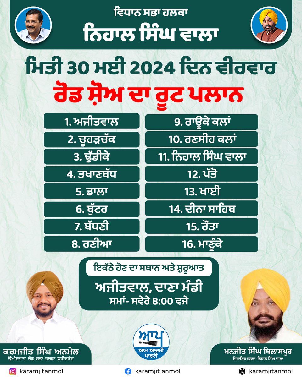 Karamjit Anmol (@karamjitanmol) on Twitter photo เจเฉฑเจฒ เจฎเจฟเจคเฉ 30 เจฎเจ 2024 เจฆเจฟเจจ เจตเฉเจฐเจตเจพเจฐ เจจเฉเฉฐ เจตเจฟเจงเจพเจจเจธเจญเจพ เจนเจฒเจเจพ เจจเจฟเจนเจพเจฒ เจธเจฟเฉฐเจ เจตเจพเจฒเจพ เจ
เฉฐเจฆเจฐ เจเฉเจคเฉ เจเจพเจฃ เจตเจพเจฒเฉ เจฐเฉเจก เจธเจผเฉเจ
เจฆเจพ เจฐเฉเจ เจชเจฒเจพเจจ
<a href="/manjitbilaspur/">ManjitSingh Bilaspur</a>
#karamjitAnmol #LokSabhaElections #AAPPunjab #faridkotdifariyaad #AamAadmiParty #BhagwantMann #Arvindkejriwal #SandeepPathak #Elections2024 #AapParty เจเฉฑเจฒ เจฎเจฟเจคเฉ 30 เจฎเจ 2024 เจฆเจฟเจจ เจตเฉเจฐเจตเจพเจฐ เจจเฉเฉฐ เจตเจฟเจงเจพเจจเจธเจญเจพ เจนเจฒเจเจพ เจจเจฟเจนเจพเจฒ เจธเจฟเฉฐเจ เจตเจพเจฒเจพ เจ
เฉฐเจฆเจฐ เจเฉเจคเฉ เจเจพเจฃ เจตเจพเจฒเฉ เจฐเฉเจก เจธเจผเฉเจ
เจฆเจพ เจฐเฉเจ เจชเจฒเจพเจจ
<a href="/manjitbilaspur/">ManjitSingh Bilaspur</a>
#karamjitAnmol #LokSabhaElections #AAPPunjab #faridkotdifariyaad #AamAadmiParty #BhagwantMann #Arvindkejriwal #SandeepPathak #Elections2024 #AapParty