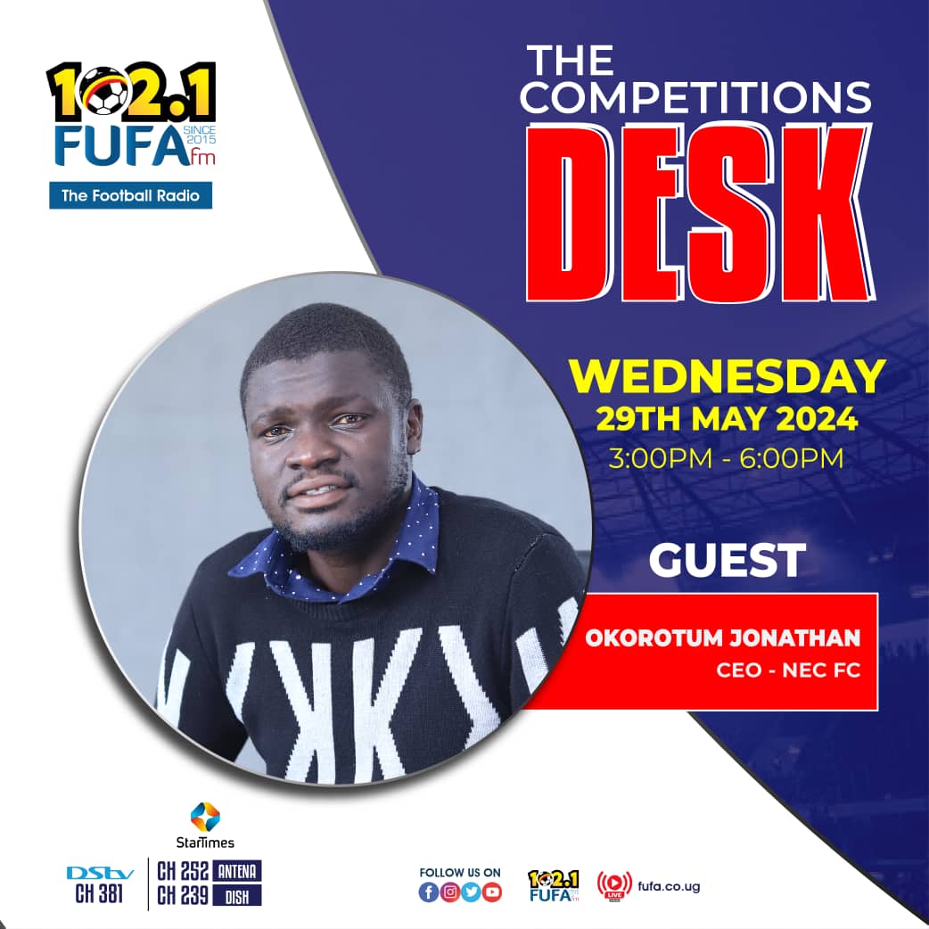 Make a date with our CEO, @J_Okorotum as he visits @FUFARadio 📻 to address matters regarding NEC FC on the #CompetitionDesk; 3-6PM