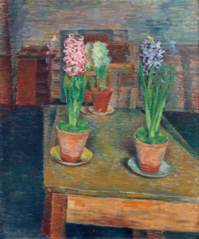 “You gave me hyacinths first a year ago; They called me the hyacinth girl.” #tseliot, The Waste Land. Three Hyacinths, #evanwalters, Oil on Canvas, c. 1939 (National Museum Cardiff). beyondbloomsbury.substack.com