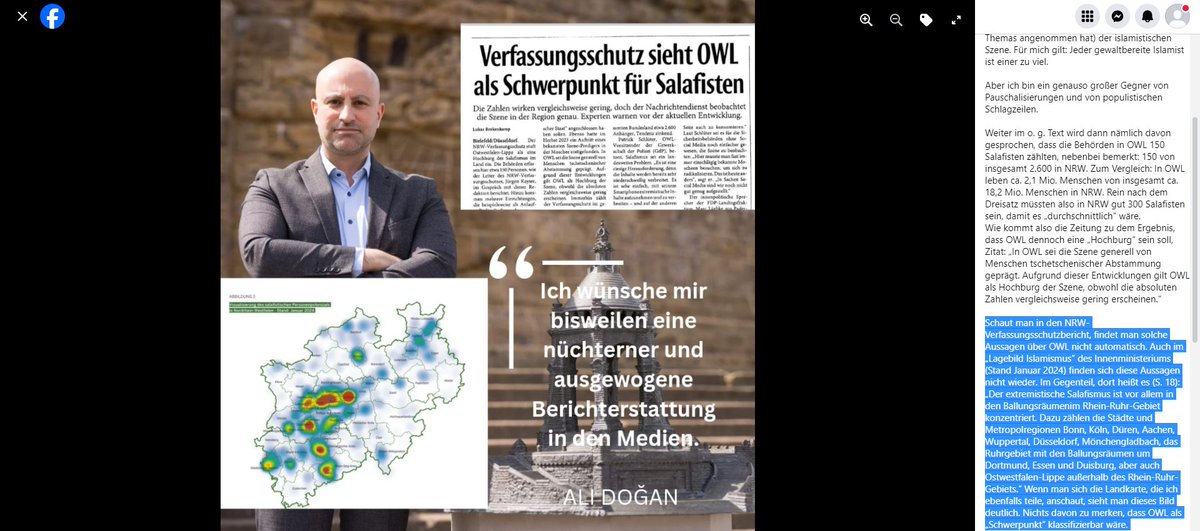 luk_bre's tweet image. Der Landrat des Kreises #MindenLübbecke, @AliDogan1982, kritisiert meine Berichterstattung zu #Salafismus in #OWL. Er schreibt von "Pauschalisierung" und "populistischer Schlagzeile". Komisch: Die Schlagzeile steht so eins zu eins im #Verfassungsschutz-Bericht 2023.