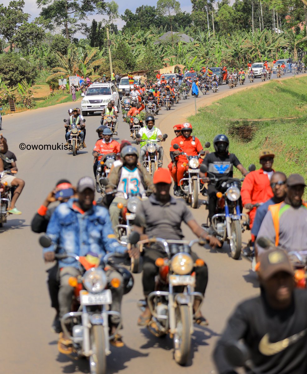 MUKONO | This is what we mean when we say “Revolutionary train” none of these boda boda riders have been paid to escort their hope , @HEBobiwine .

#NUPCountryWideTour