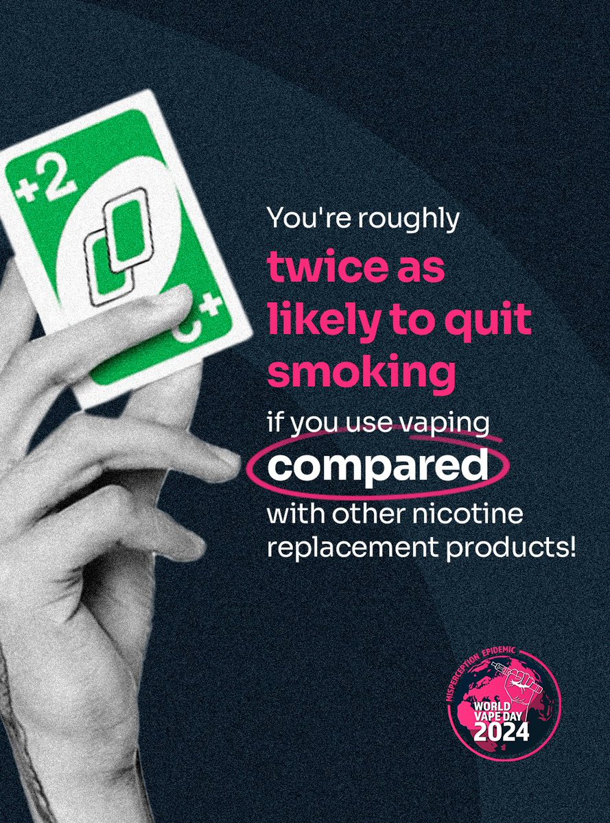 Advanced Centre for Addiction Treatment Advocacy (@acata_2022) on Twitter photo Embrace World Vape Day with the knowledge that vaping doubles your chances of successfully quitting smoking compared to traditional nicotine replacement methods. #MisperceptionEpidemic #WorldVapeDay Embrace World Vape Day with the knowledge that vaping doubles your chances of successfully quitting smoking compared to traditional nicotine replacement methods. #MisperceptionEpidemic #WorldVapeDay