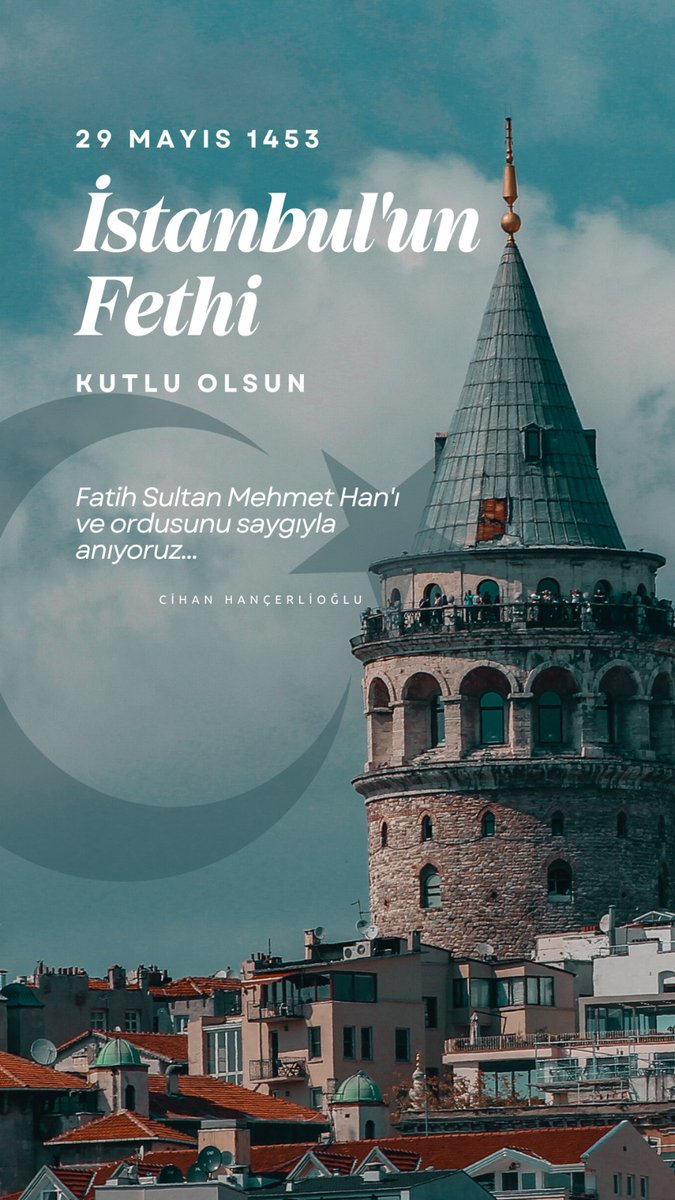 İSTANBUL’UN FETHİ’NİN 571. YIL DÖNÜMÜ KUTLU OLSUN. 

#chp
#umutburada
#sosyaldevlet
#sosyaldevletyönetimi
#istanbulunfethi
#fetih1453