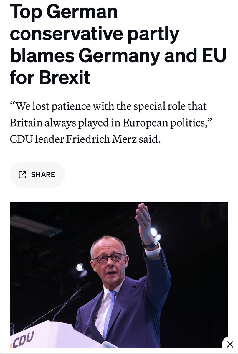 Don’t really agree with Merz’ assessment, but this archived BBC article is quite interesting in the context of these recent comments. Clearly these are long held convictions. 

Perhaps a window for the Conservatives in opposition to reach out to the EU. 

news.bbc.co.uk/2/hi/uk_news/p…