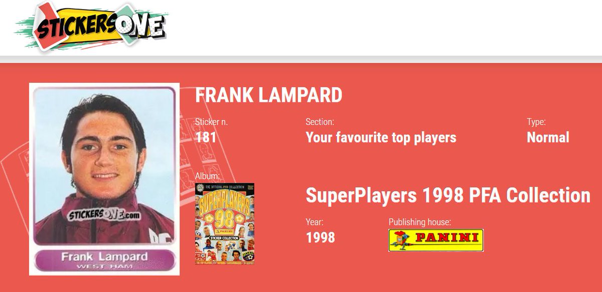 #franklampard #figurine #thehobby #paninistickers #soccerstickers #soccercards #GotNeedGot #footballstickers #footballcards #futebol #calcio #football #tradingcards #figurinepanini #topps and much more ! #rt appreciated
#followback stickersone.com/en/superplayer…