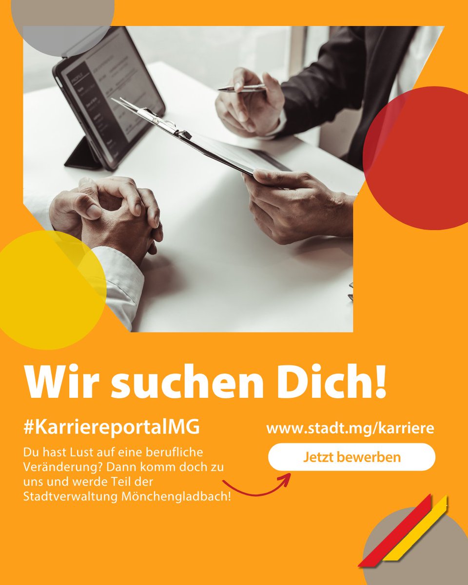 Eine ganze Menge neuer Stellenausschreibungen erwarten euch in unserem #KarriereportalMG! 🆕
Alle Angebote und Infos findet ihr unter moenchengladbach.de/de/wir-machen-… 🍀