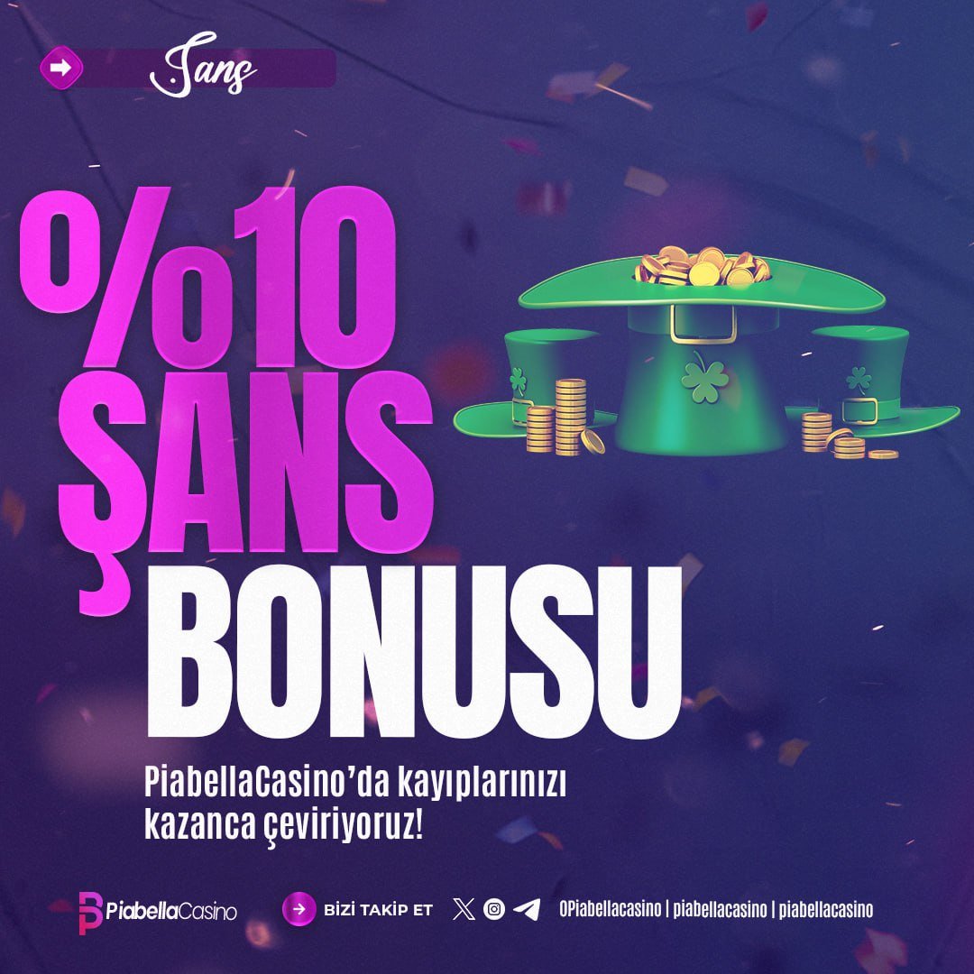 ⚡️ Şansın Yanında Olmayabilir Ama #PiaBellaCasino Hep Yanında !

➡️ %10 Şans Bonusunu İstemeyi Unutma !

◀️ PiaBellaCasino Güncel Adresine Ulaşmak İçin Tıklayınız (redpia.link/?y=Twitter) ! 

#PiaBellaCasino Bol Şanslar Diler.