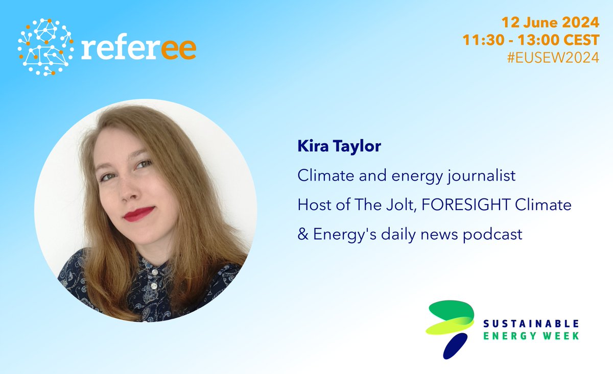 ProjectReferee's tweet image. Meet our speakers at the #EUSEW2024! 

Last but certainly not least 👉@KiraTaylor15
 
Make sure not to miss our session 
(Who said energy efficiency is boring?) taking place:
📍 12 June - 11:30

 Sign up here: eusew-interactive-reg.vercel.app/register