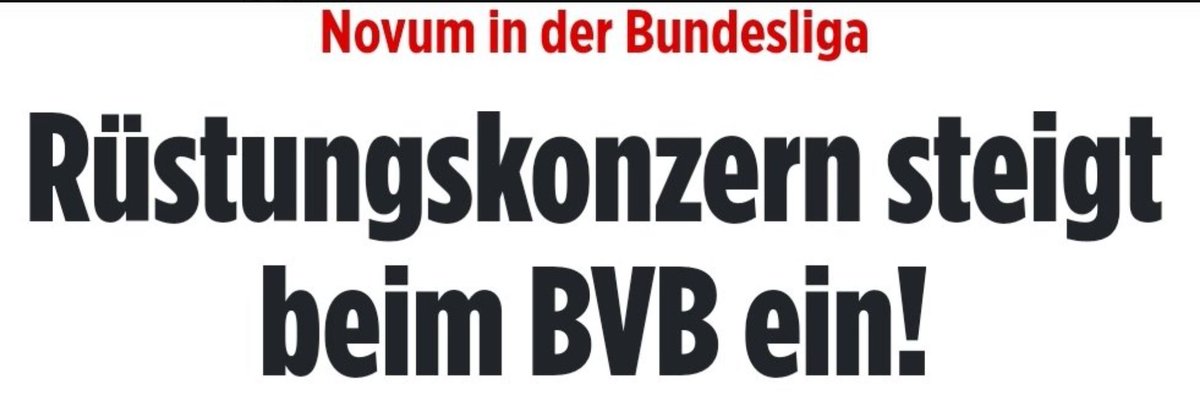 Wenn eins zum anderen passt.
@BVB @Fanabteilung 

Über Schalke und Gazprom herziehen, aber selbst noch schlechter sein ! Ich hoffe das euch die gelbe Wand um die Ohren fliegt.

Wenn nicht wäre es ein echter Skandal !

#BVB #Rheinmetall #dasendeeinergrossenliebe